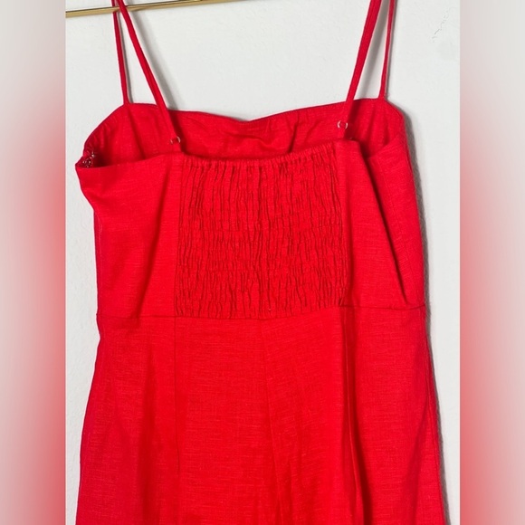 ⭐️ SLASH SUMMER SALE! ⭐️ EUC ASTR The Label Crop Jumpsuit Red Linen Size XS - Picture 10 of 13